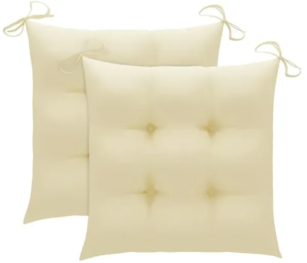 vidaXL Chair Cushions - 2 pcs Cream White, Durable Oxford Fabric, Non-Slip, Water-Resistant, Soft PP Hollow Fiber Filling for Outdoor & Indoor Use