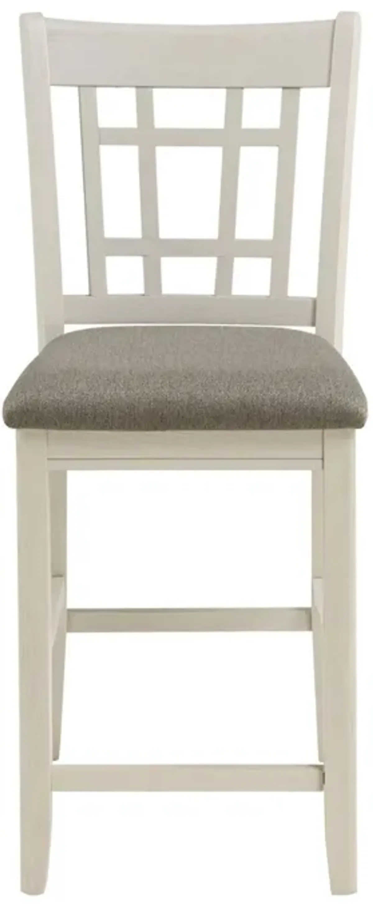 Glee 26 Inch Counter Height Chair, Set of 2, Antique White and Brown Finish - Benzara