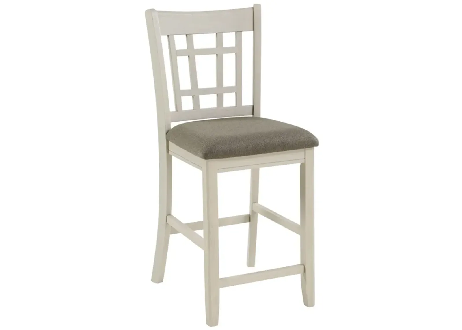 Glee 26 Inch Counter Height Chair, Set of 2, Antique White and Brown Finish - Benzara