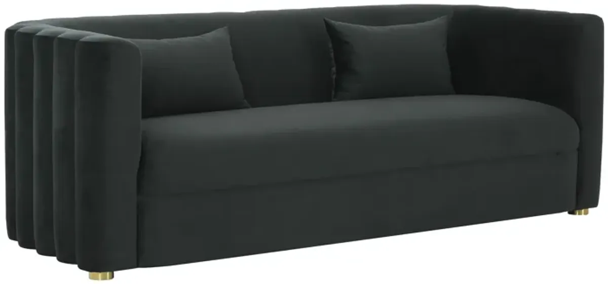 Callie Black Velvet Sofa