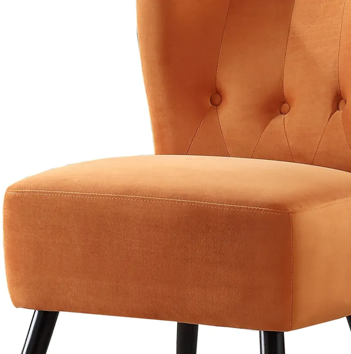 Armless Accent Chair with Flared Back and Button Tufting