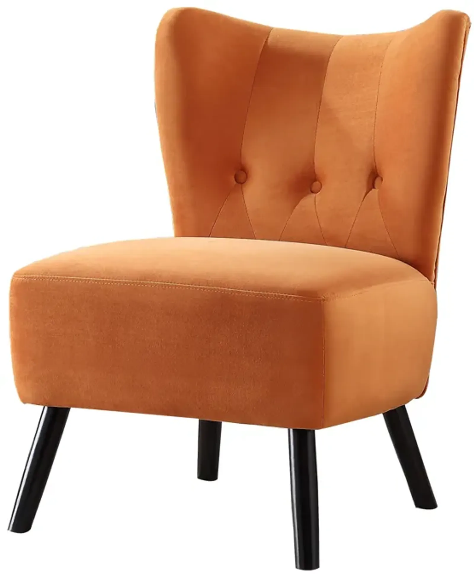 Armless Accent Chair with Flared Back and Button Tufting