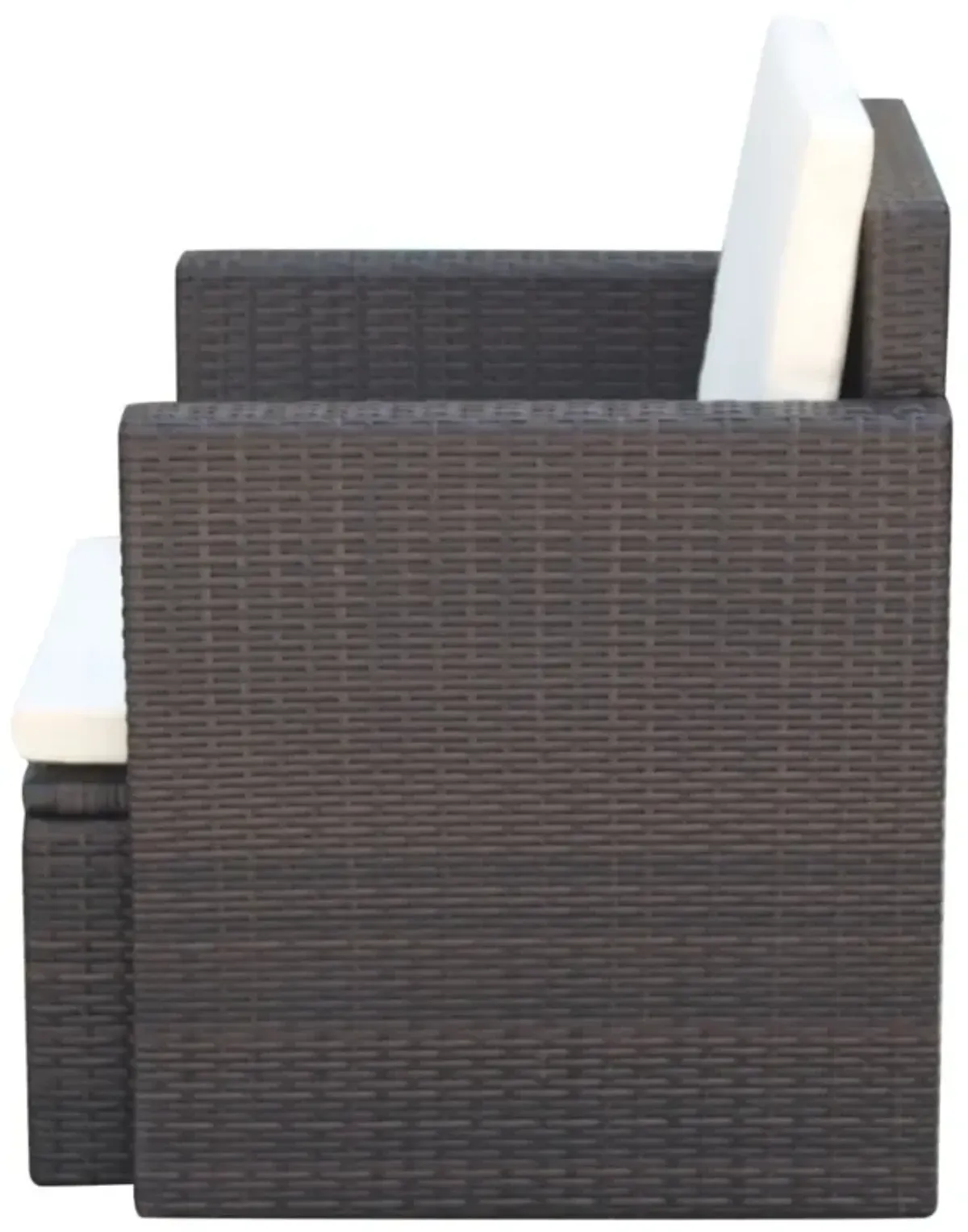 vidaXL Garden Chair with Cushions and Pillows Poly Rattan Brown