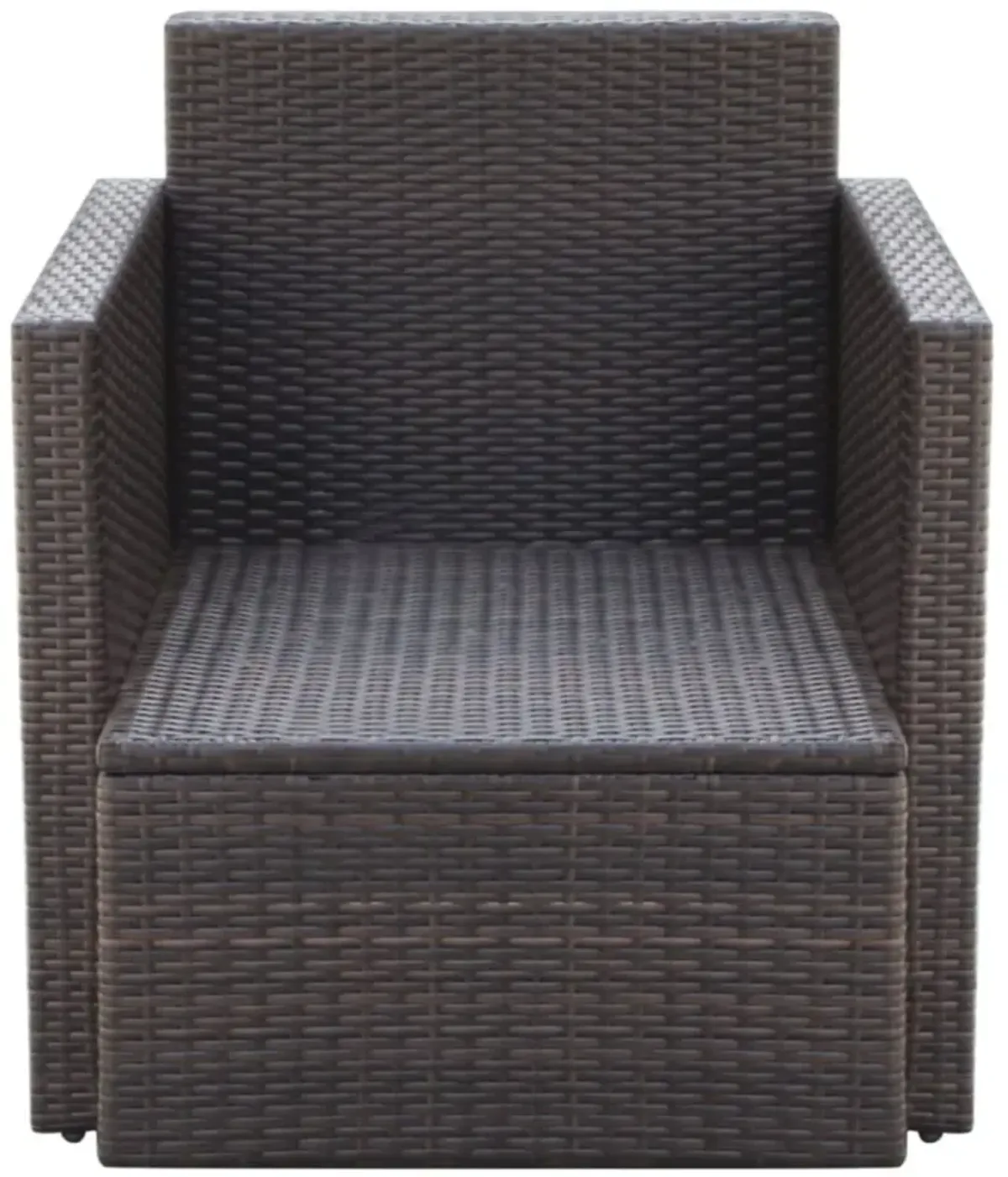 vidaXL Garden Chair with Cushions and Pillows Poly Rattan Brown