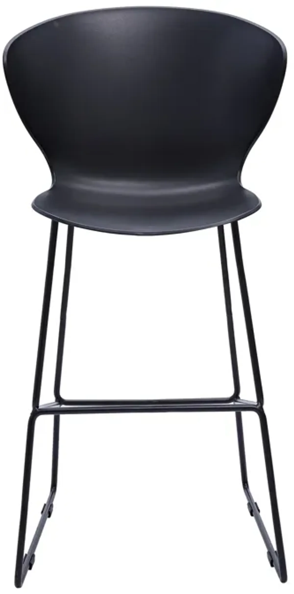 Midcentury Polypropylene Counter Stool with Metal Legs