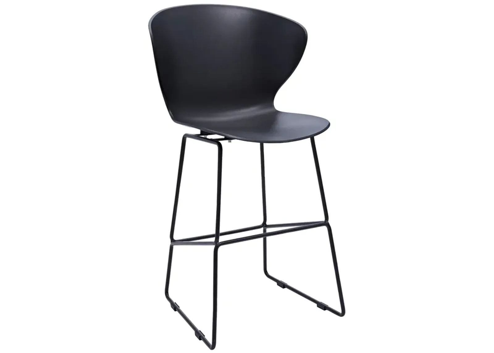 Midcentury Polypropylene Counter Stool with Metal Legs