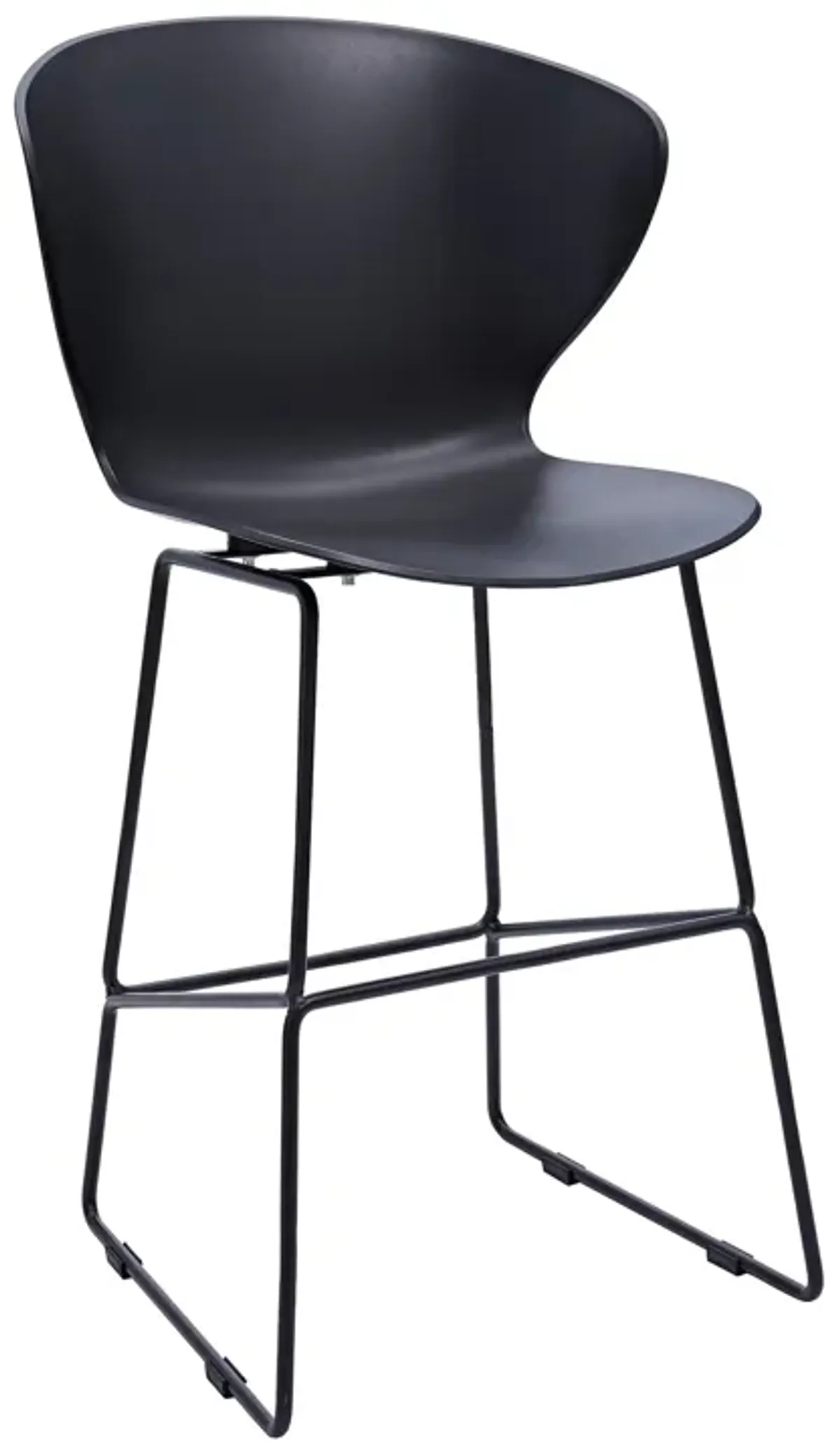 Midcentury Polypropylene Counter Stool with Metal Legs