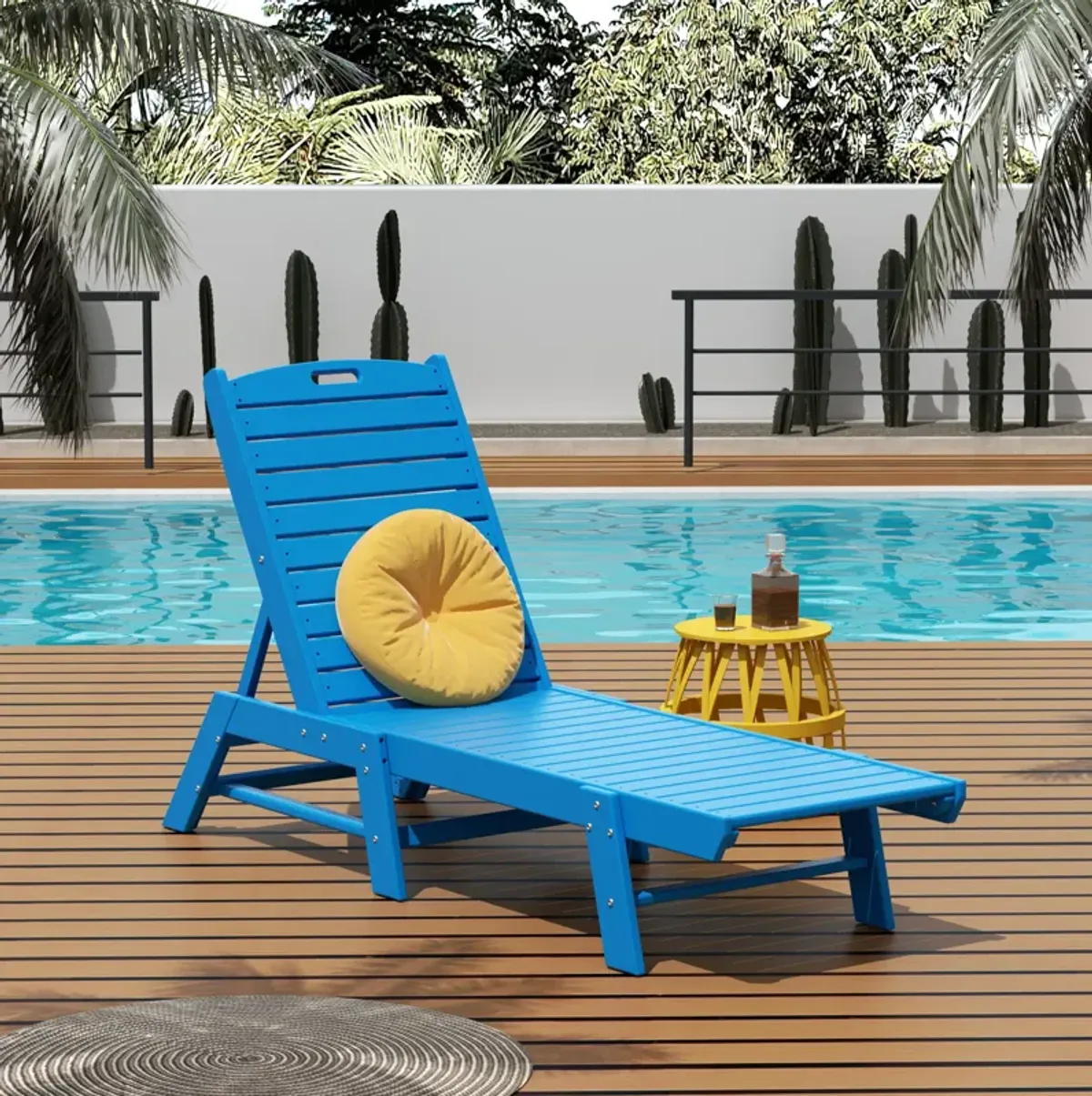 Reclining Outdoor Patio Adjustable Chaise Lounge Chair