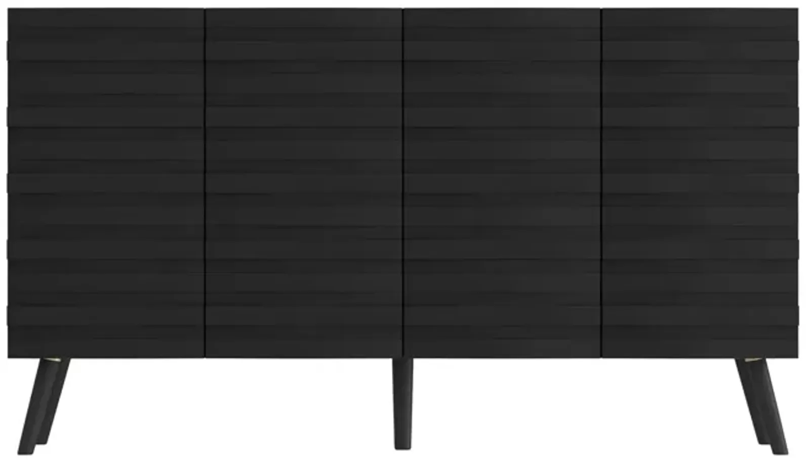 FUFU&GAGA Modern Wooden Sideboard Buffet Cabinet with Storage Shelves and Doors (55.1" W x 15.7" D x 31.4" H), Black