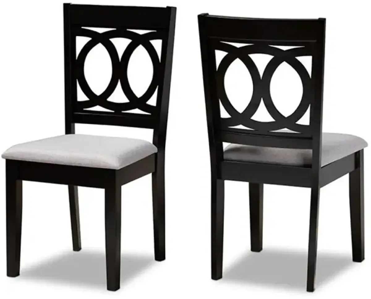 Espresso Brown Finished Wood 2-Piece Dining Chair Set Set