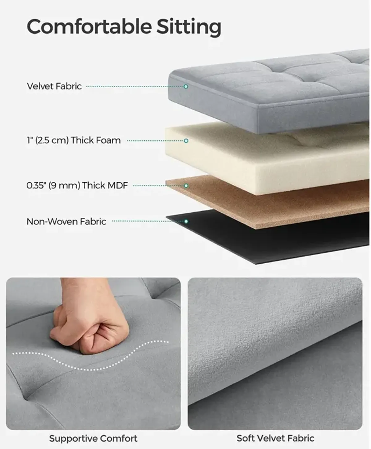 Foldable Storage Ottoman Bench for Space-Saving and Versatile Storage Solutions