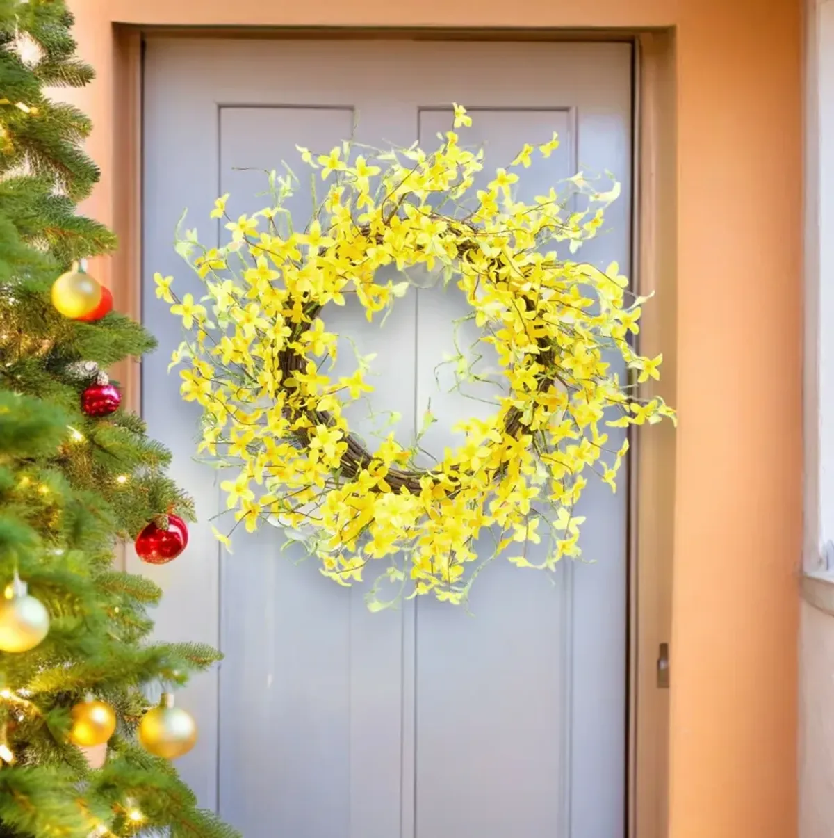 Forsythia Wreath for Bright Spring or Seasonal Home Décor