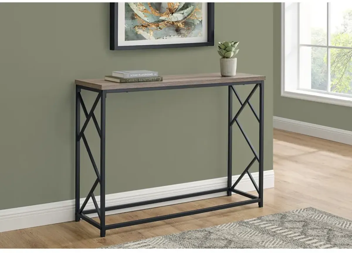 Monarch Specialties I 3533 Accent Table, Console, Entryway, Narrow, Sofa, Living Room, Bedroom, Metal, Laminate, Brown, Black, Contemporary, Modern