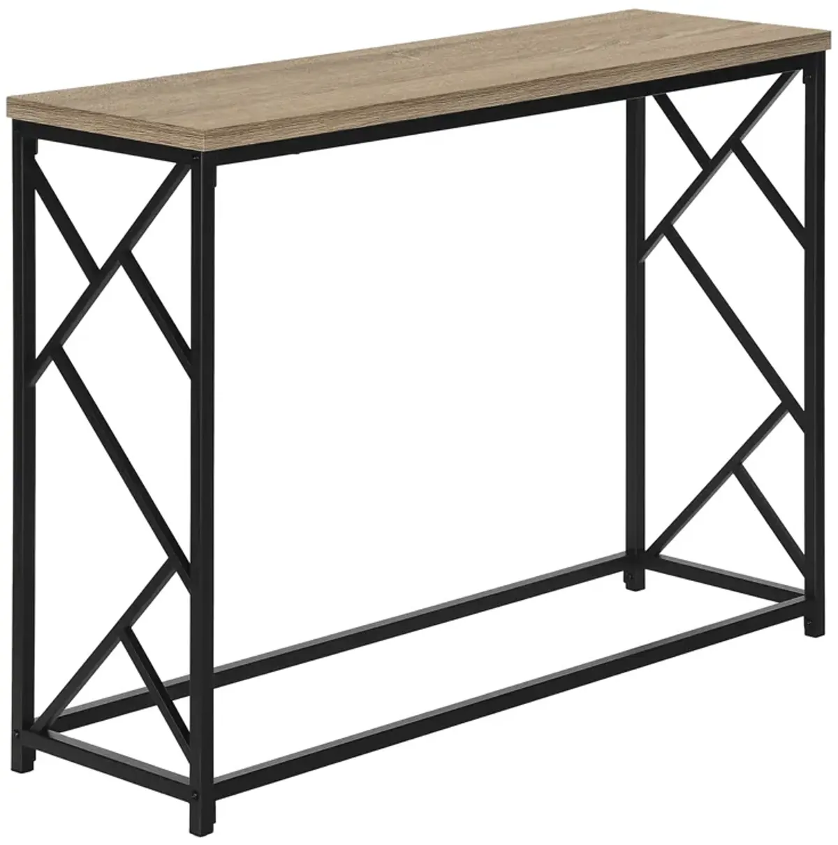 Monarch Specialties I 3533 Accent Table, Console, Entryway, Narrow, Sofa, Living Room, Bedroom, Metal, Laminate, Brown, Black, Contemporary, Modern