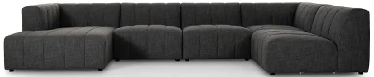 Langham Channeled 5-Piece Laf Chaise Sectional