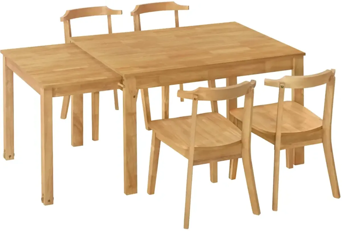 Merax Farmhouse 5-Piece Extendable Dining Table Chairs Set