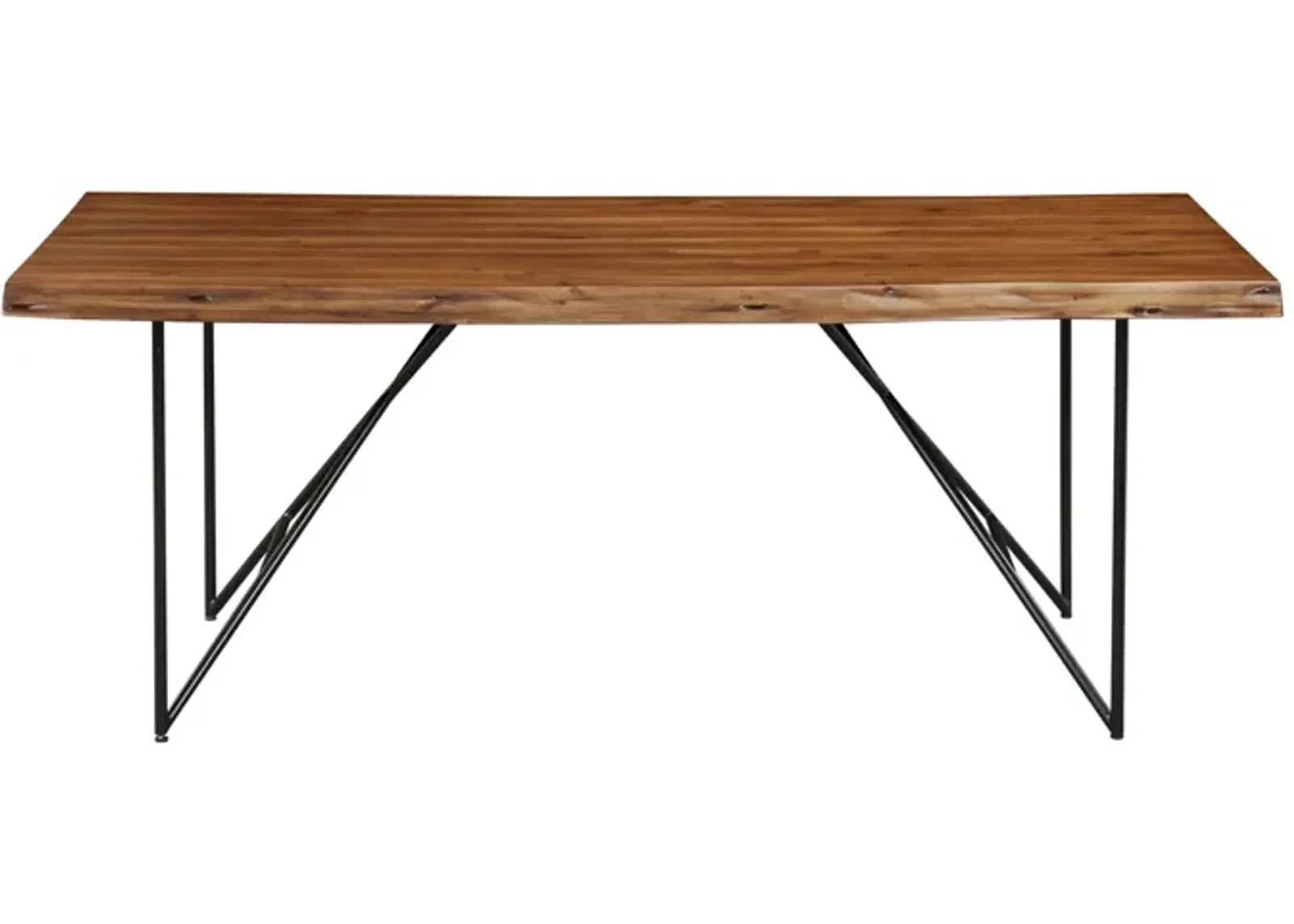 Live Edge Solid Wood Dining Table, Light Walnut