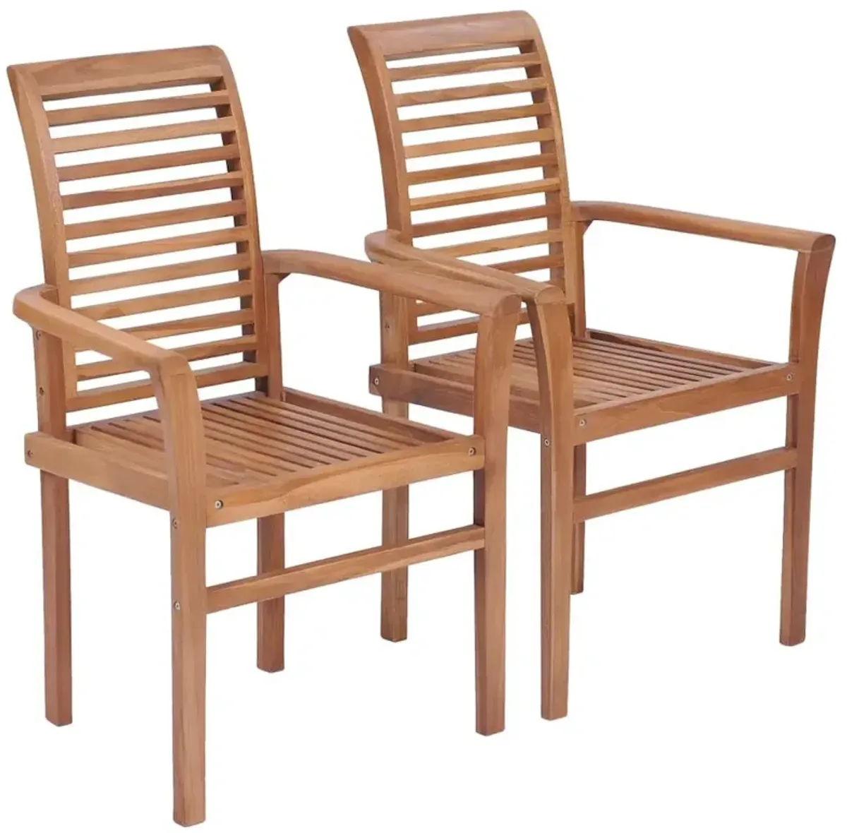 vidaXL Stacking Dining Chairs 2 pcs Solid Teak, 44664