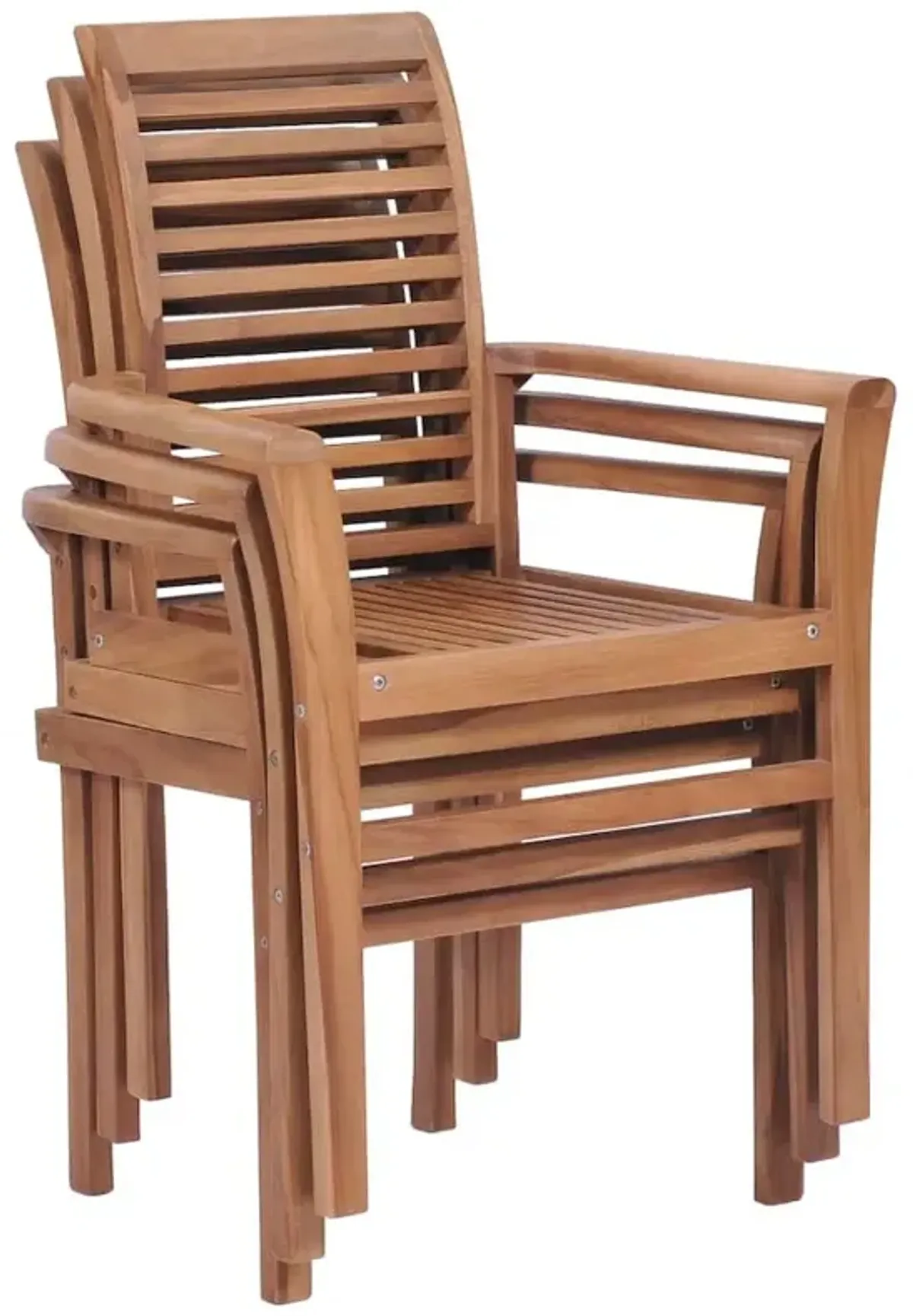 vidaXL Stacking Dining Chairs 2 pcs Solid Teak, 44664