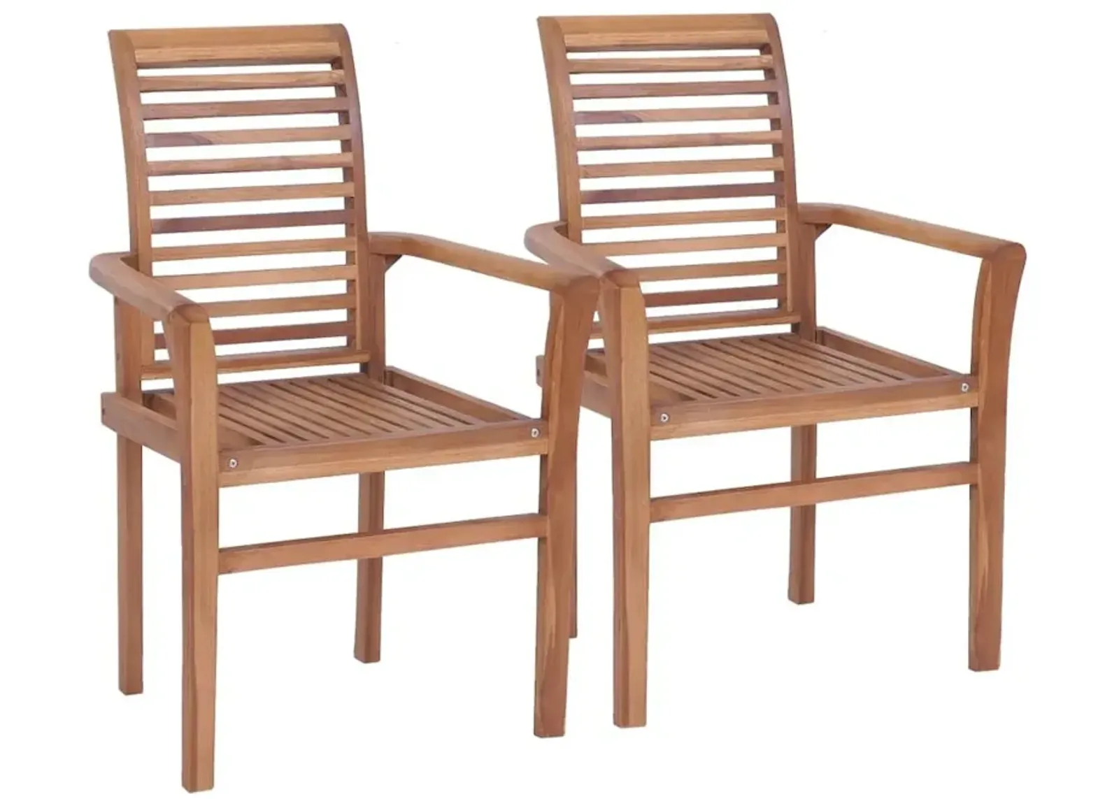 vidaXL Stacking Dining Chairs 2 pcs Solid Teak, 44664