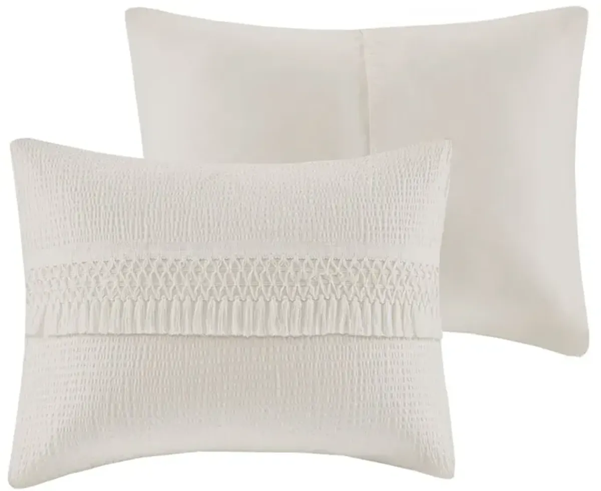 Gracie Mills Patrice Classic Comfort: 3-Piece Cotton Seersucker Comforter Ensemble