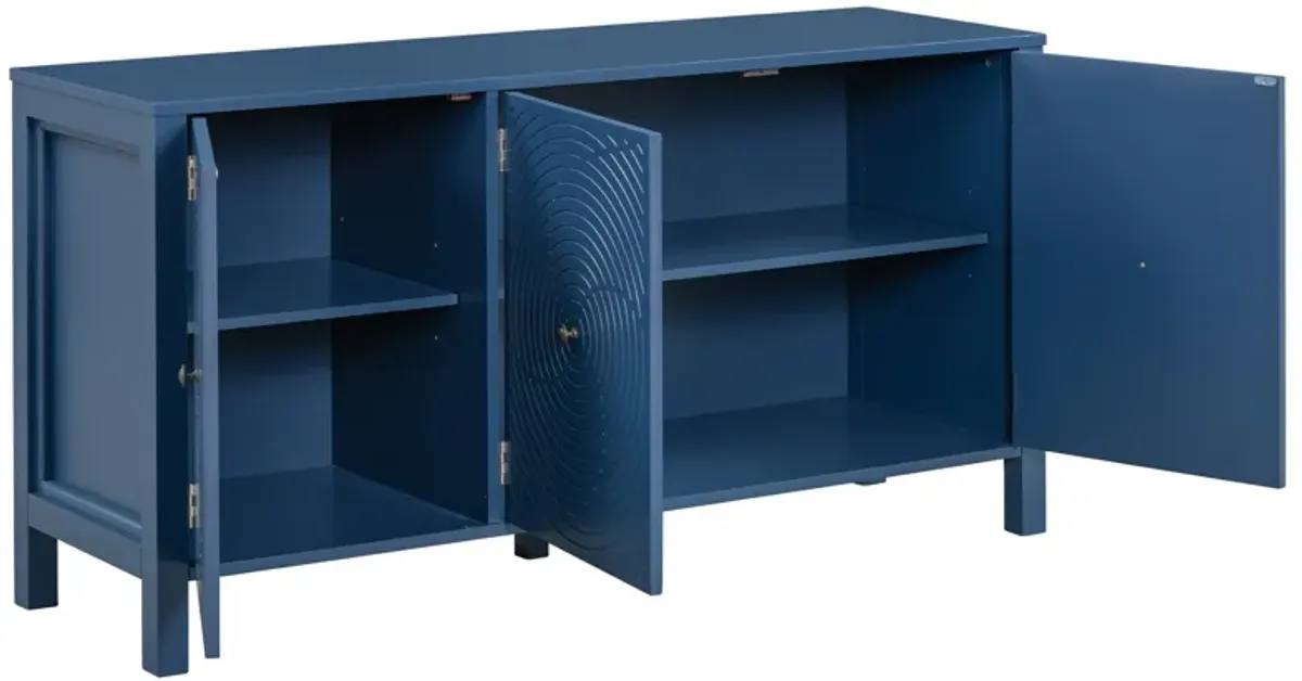 Merax Sideboard Cabinet with Curved Swirl Patterned Doors