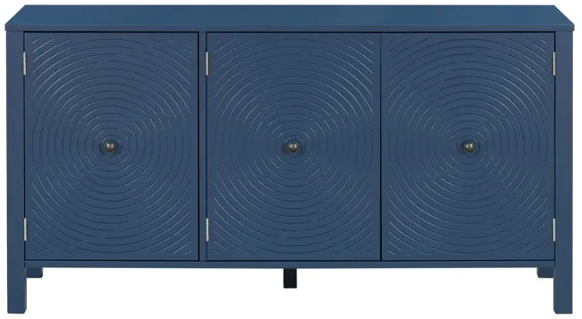 Merax Sideboard Cabinet with Curved Swirl Patterned Doors