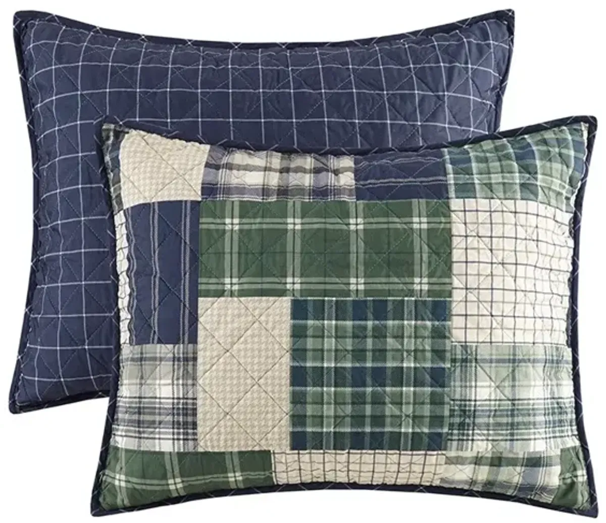 Gracie Mills Otha 3 Peice Plaid Reversible Quilt Set