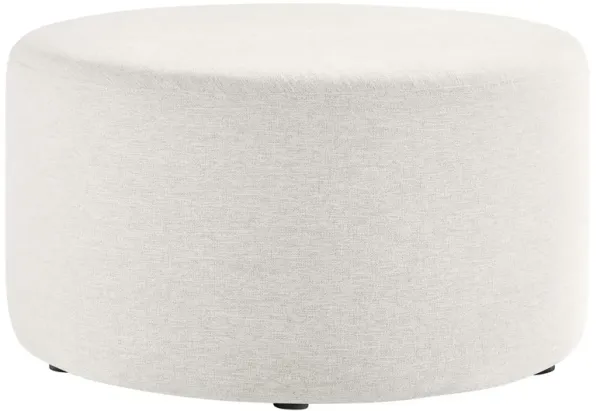 Callum Large 29" Round Woven Heathered Fabric Upholstered Ottoman