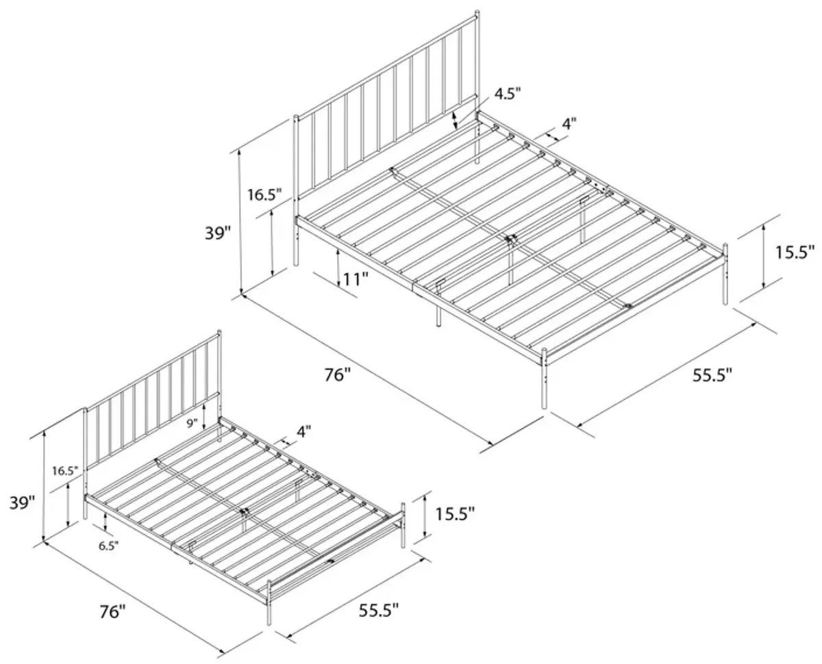 Ares Metal Bed, Full, Black