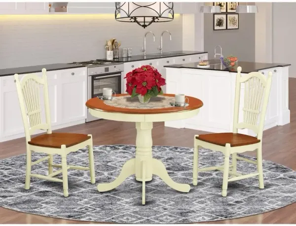 3 Pc Kitchen Table set-Kitchen Table and 2 Kitchen Dining Chairs
