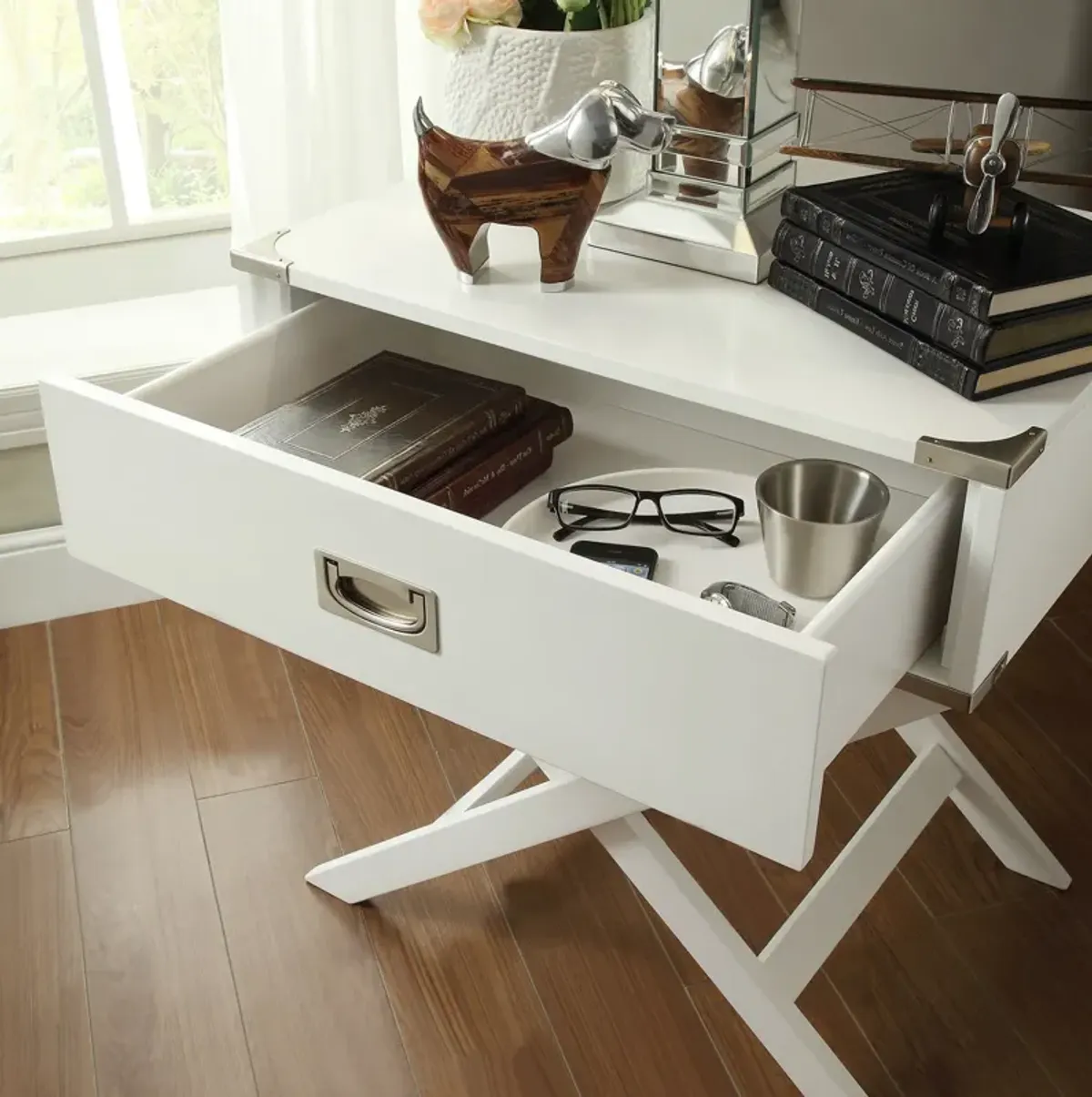 QuikFurn White Modern Bedroom Decor 1-Drawer Bedside Table Nightstand End Table