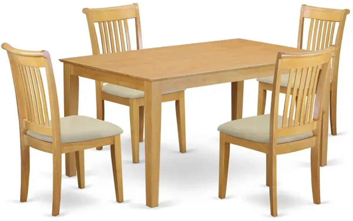 Dining Room Set Oak, CAPO5-OAK-C