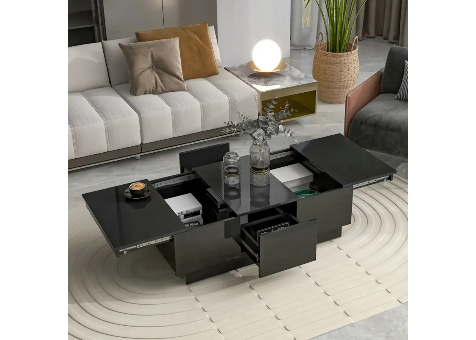 Multi-Use Coffee Table with Hidden Storage & Sliding Top