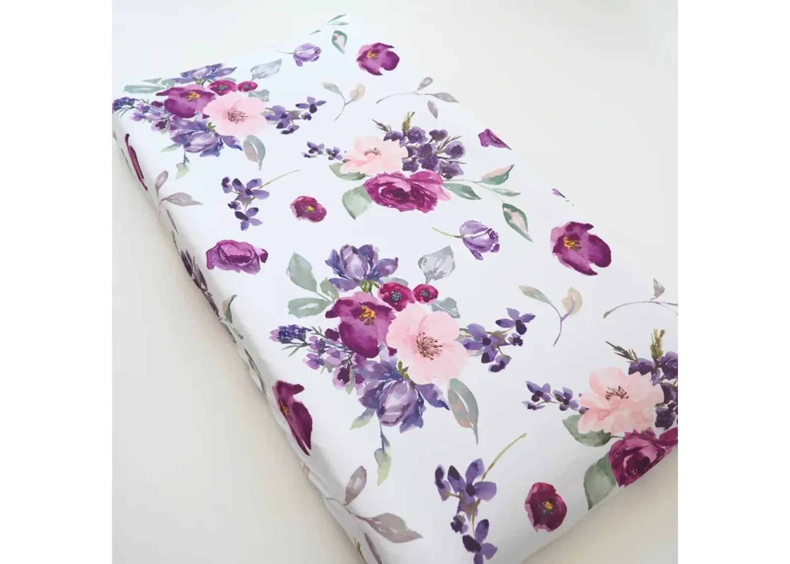 Baby Changing Pad Cover - Purple & Blush Floral