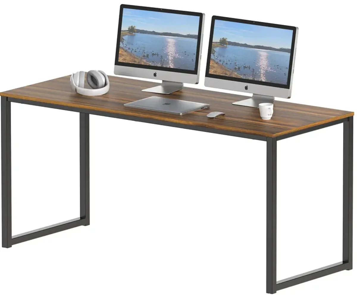 SHW Home Office 55-Inch Computer Desk, 24 Deep, Walnut