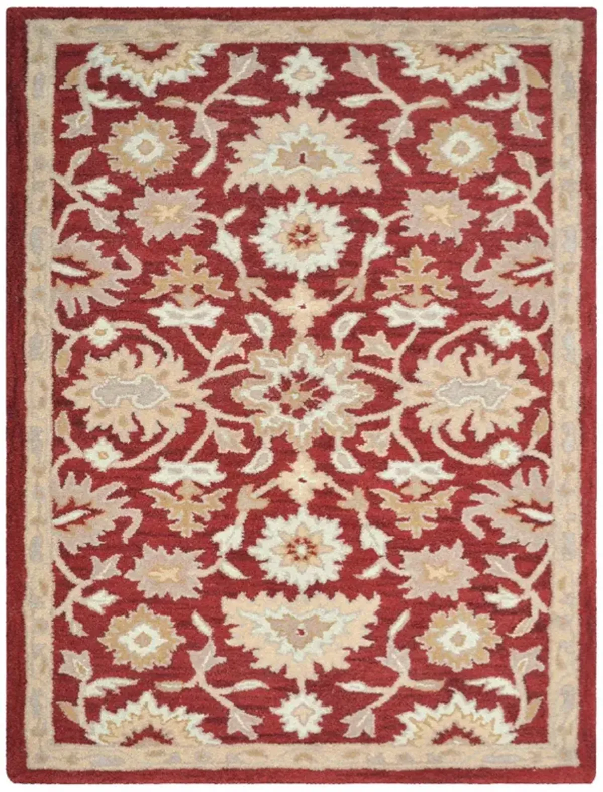 RUGSOTIC CARPETS HAND TUFTED WOOL ECO-FRIENDLY AREA RUGS  - 3'x5', Rectangle Shape, Red, Contemporary Modern Design, High Pile  Handmade Anti Skid Area Rugs for Living Room, Bed Room (K00688)