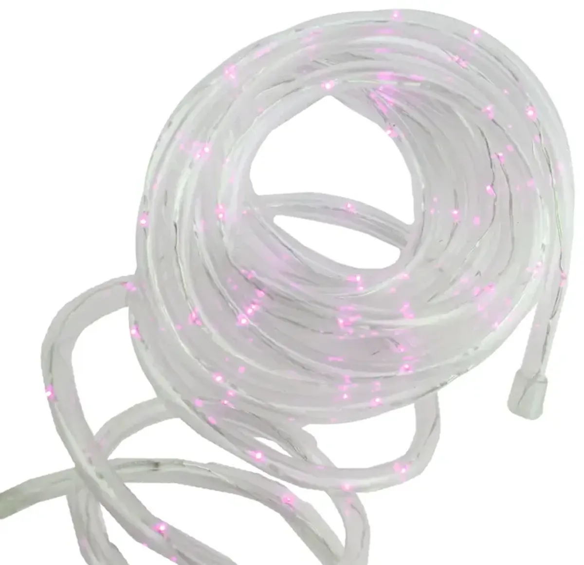 12' Solar Powered Multi-Function Pink LED Indoor/Outdoor Christmas Rope Lights with Ground Stake