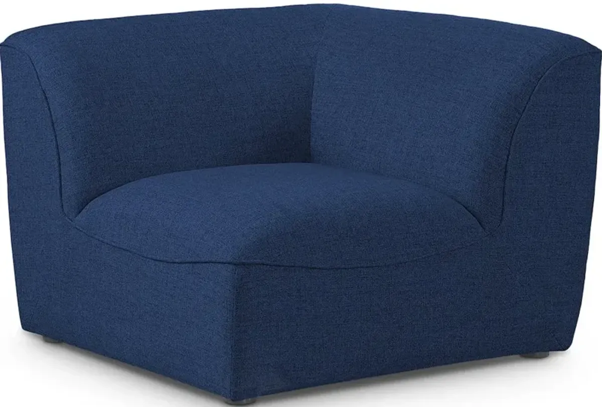 Meridian Furniture Miramar Navy Durable Linen Textured Corner
