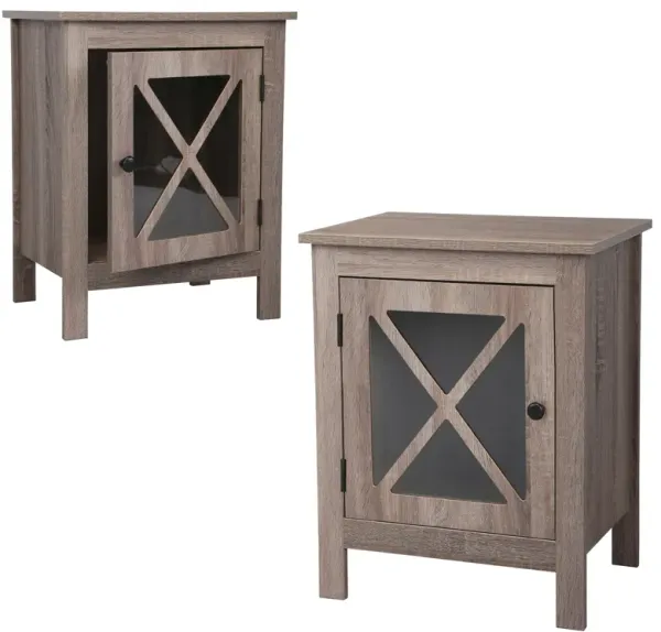 Jaxpety Set of 2 23.62"H Accent Cabinet Light Gray
