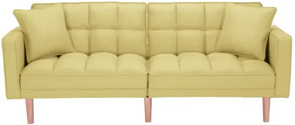 FUTON SLEEPER SOFA WITH 2 PILLOWS YELLOW FABRIC?same as W223S00033?W223S00993?W223S01340 ?
