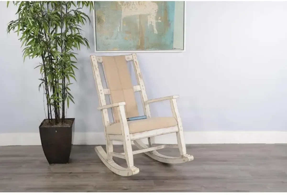 Sunny Designs White Sand Rocker, Cushion Seat & Back