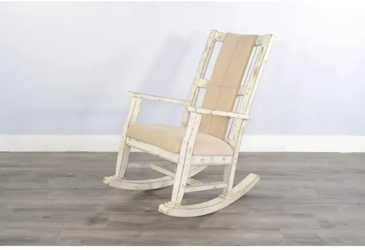 Sunny Designs White Sand Rocker, Cushion Seat & Back