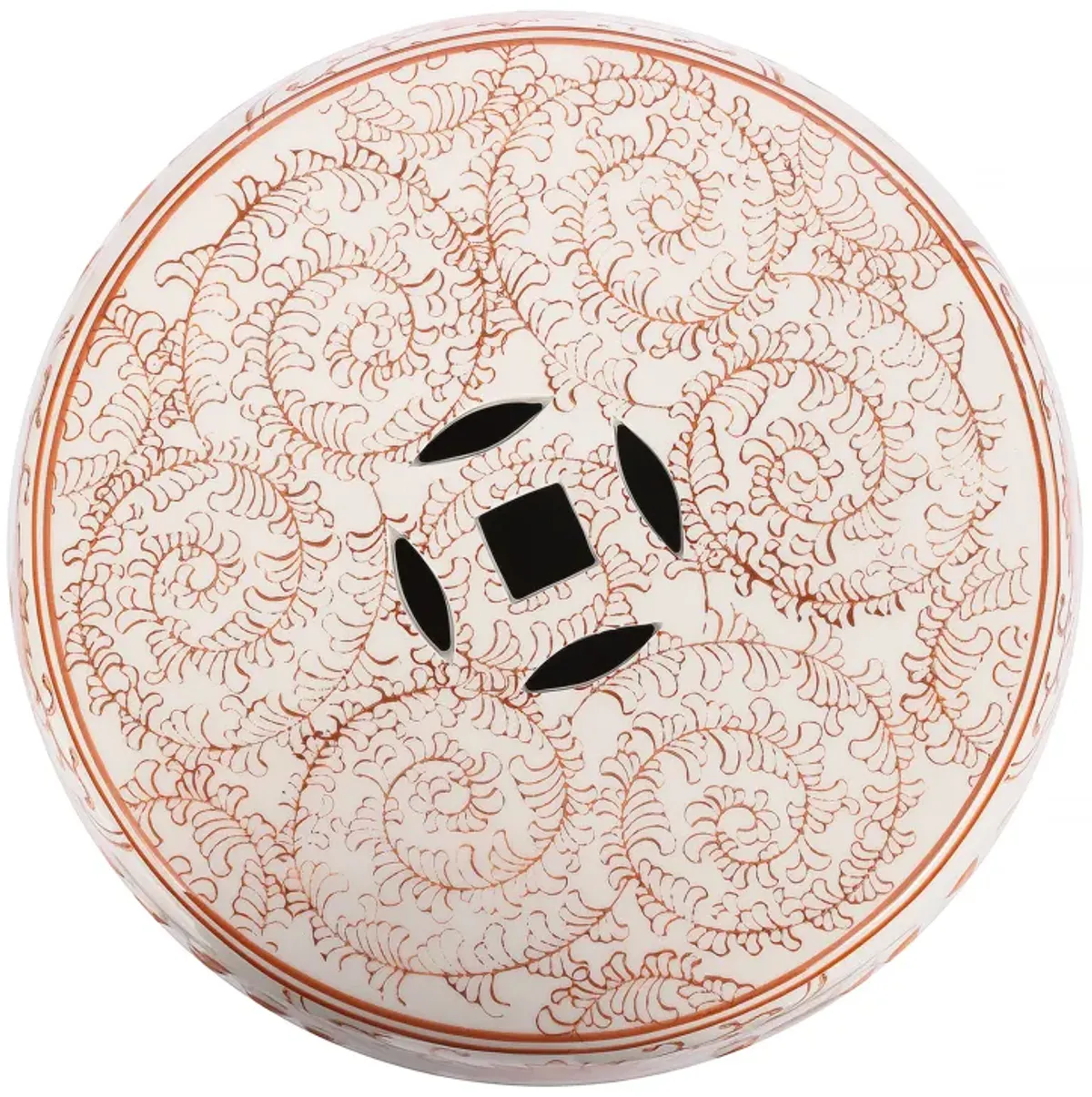 Double Happiness Chinoiserie Ceramic Drum Garden Stool