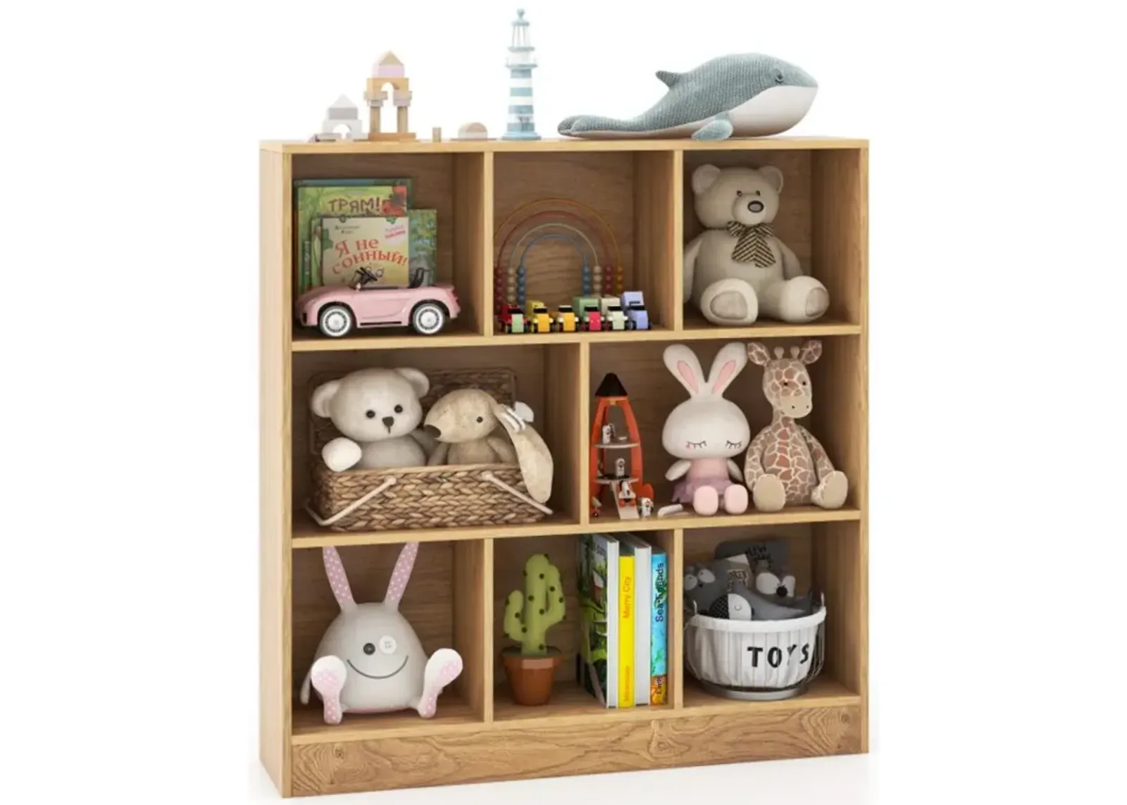 Hivvago 41 Inches 8-Cube Freestanding Bookcase for Kids