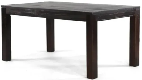 Modern Farmhouse 63 inch Solid Wood Dining Table in Rustic Dark Brown Finish