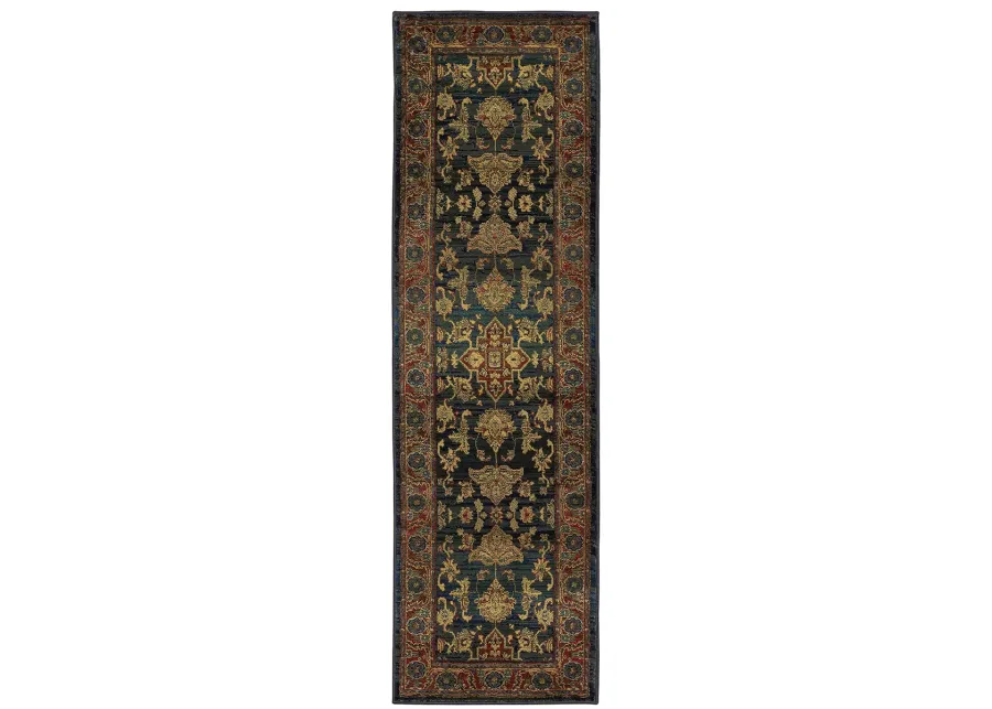 Kharma 2'3" x 7'6" Blue Rug