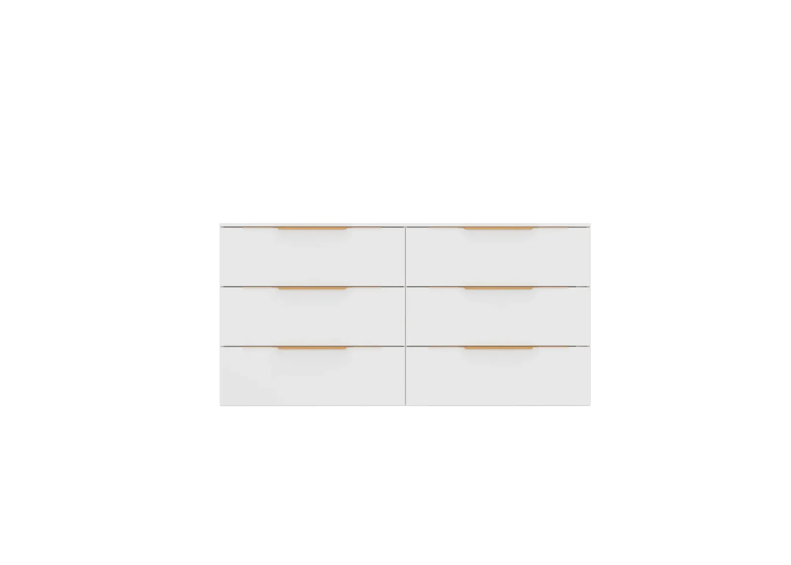 63-inch Modern Space Saving 6-Drawer Double Dresser, White