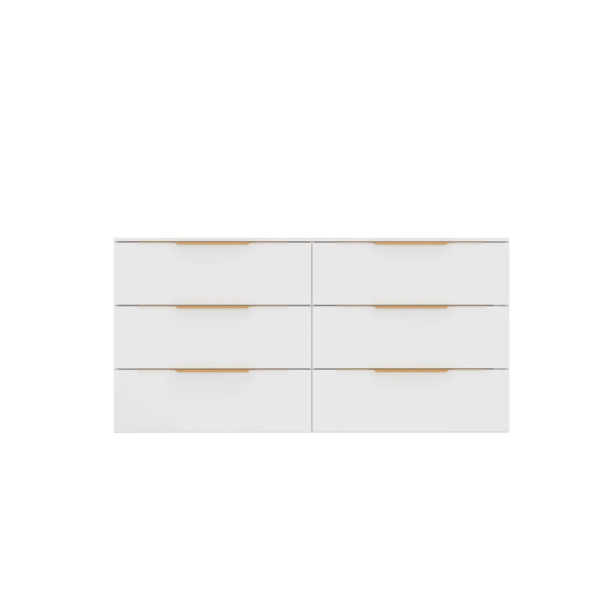 63-inch Modern Space Saving 6-Drawer Double Dresser, White