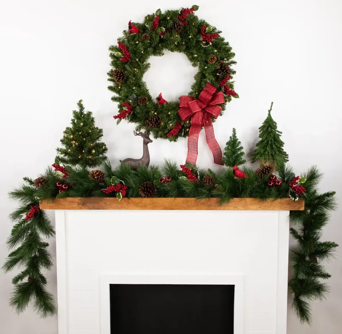 9' x 14" White Valley Pine with Pine Cones Artificial Christmas Garland - Unlit